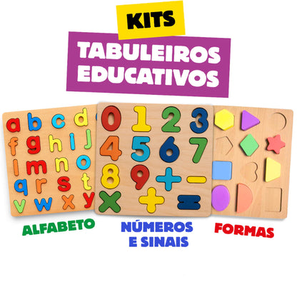 Kit 2 Tabuleiros - Quadro ABC & Números
